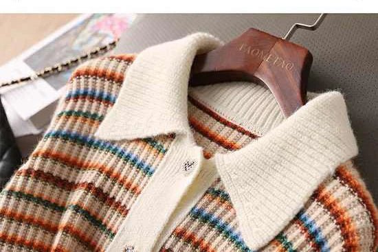 Colorblock Knit Cardigan – Playful Modern Style - LunaKit.LTD