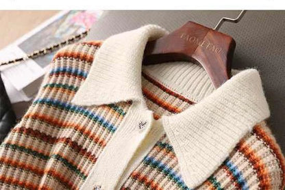 Colorblock Knit Cardigan – Playful Modern Style - LunaKit.LTD