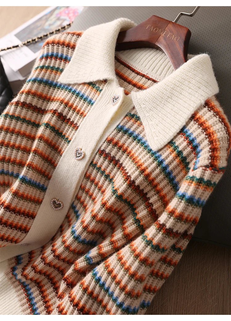 Colorblock Knit Cardigan – Playful Modern Style - LunaKit.LTD