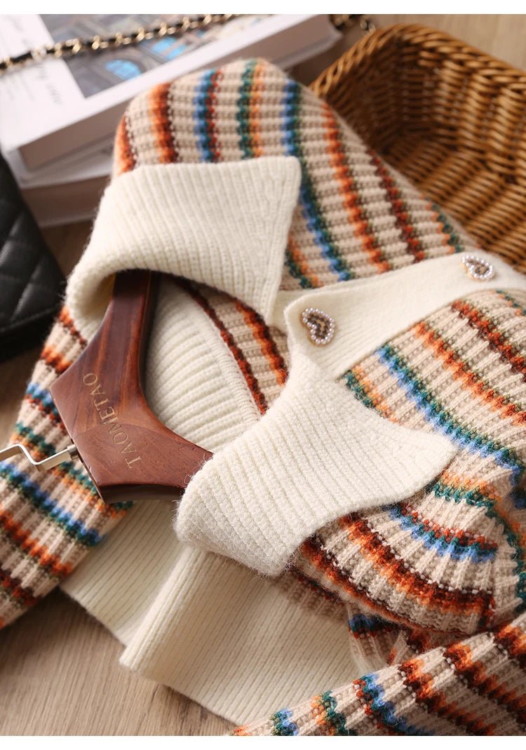 Colorblock Knit Cardigan – Playful Modern Style - LunaKit.LTD