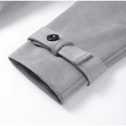 Double - Breasted Suede Trench – High Street Elegance - LunaKit.LTD