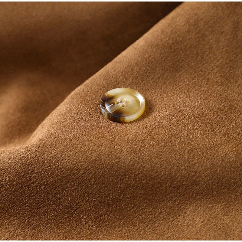 Double - Breasted Suede Trench – High Street Elegance - LunaKit.LTD