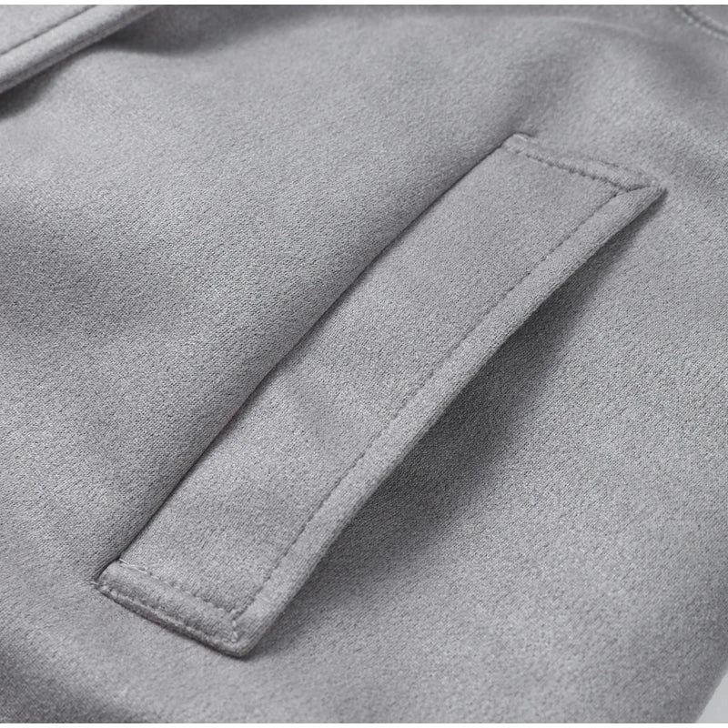 Double - Breasted Suede Trench – High Street Elegance - LunaKit.LTD