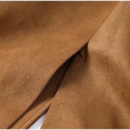 Double - Breasted Suede Trench – High Street Elegance - LunaKit.LTD