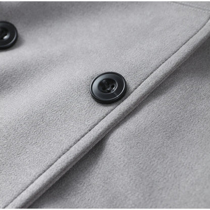 Double - Breasted Suede Trench – High Street Elegance - LunaKit.LTD