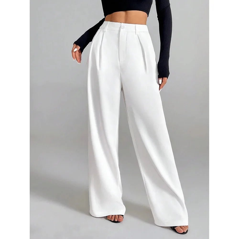 Draped Wide - Leg Trousers – Elegant Floor - Length Fit - LunaKit.LTD