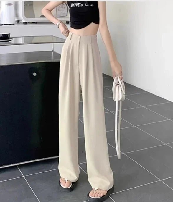 Draped Wide - Leg Trousers – Elegant Floor - Length Fit - LunaKit.LTD