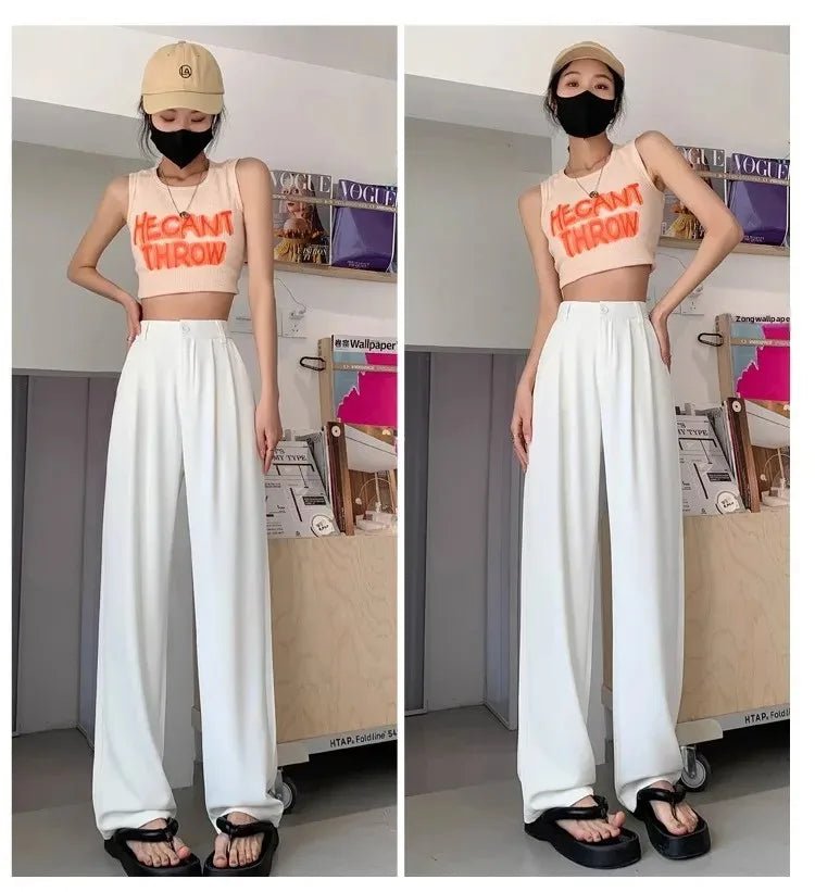 Draped Wide - Leg Trousers – Elegant Floor - Length Fit - LunaKit.LTD