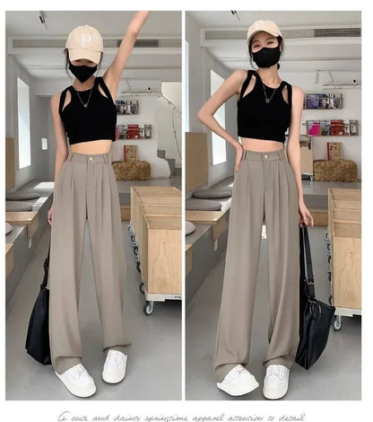 Draped Wide - Leg Trousers – Elegant Floor - Length Fit - LunaKit.LTD