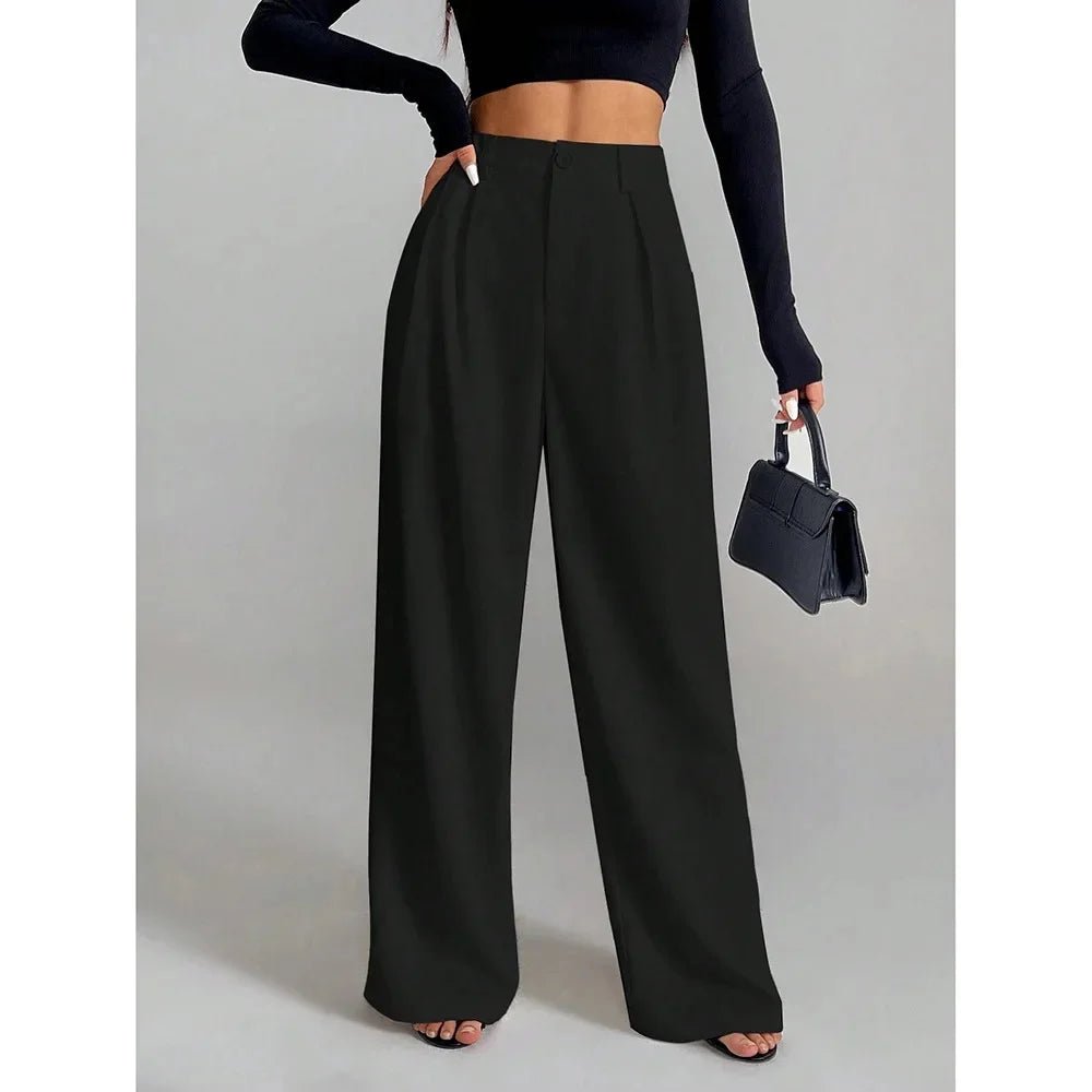 Draped Wide - Leg Trousers – Elegant Floor - Length Fit - LunaKit.LTD