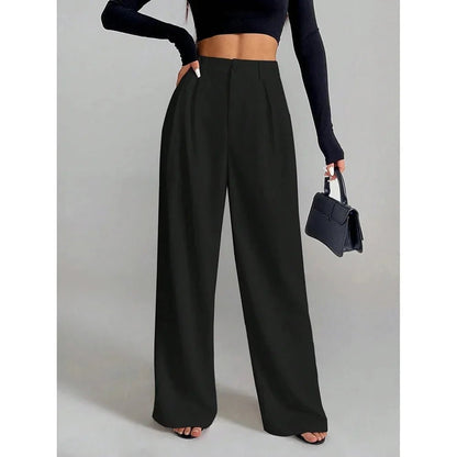 Draped Wide - Leg Trousers – Elegant Floor - Length Fit - LunaKit.LTD