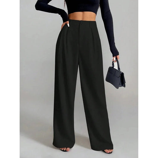 Draped Wide - Leg Trousers – Elegant Floor - Length Fit - LunaKit.LTD