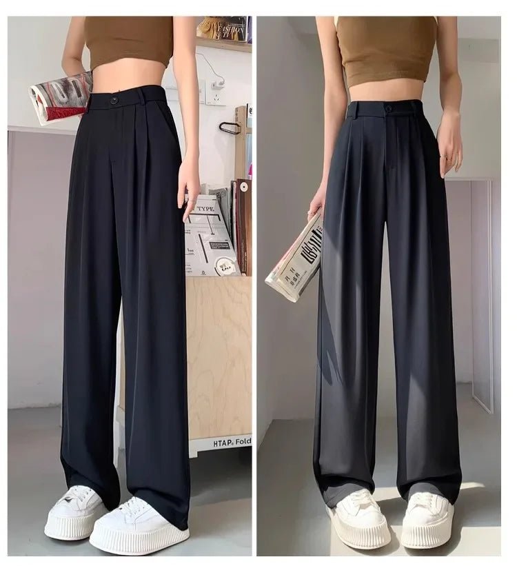 Draped Wide - Leg Trousers – Elegant Floor - Length Fit - LunaKit.LTD