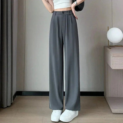 Draped Wide - Leg Trousers – Elegant Floor - Length Fit - LunaKit.LTD