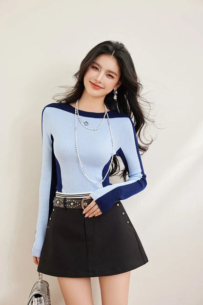 Elastic Knit Top – Casual Long - Sleeve Style - LunaKit.LTD