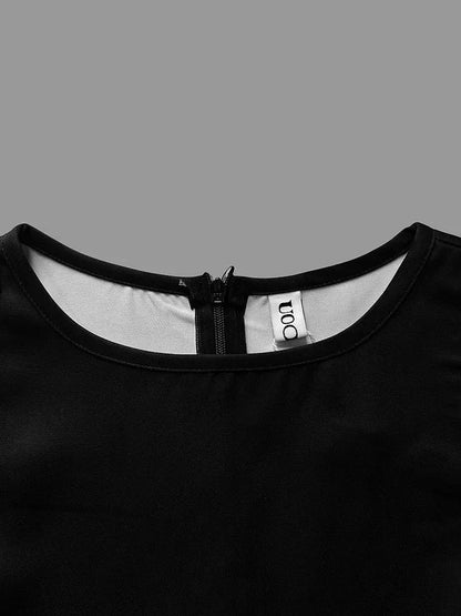 Elegant Floral Bodycon Dress – Black & White Evening Chic - LunaKit.LTD