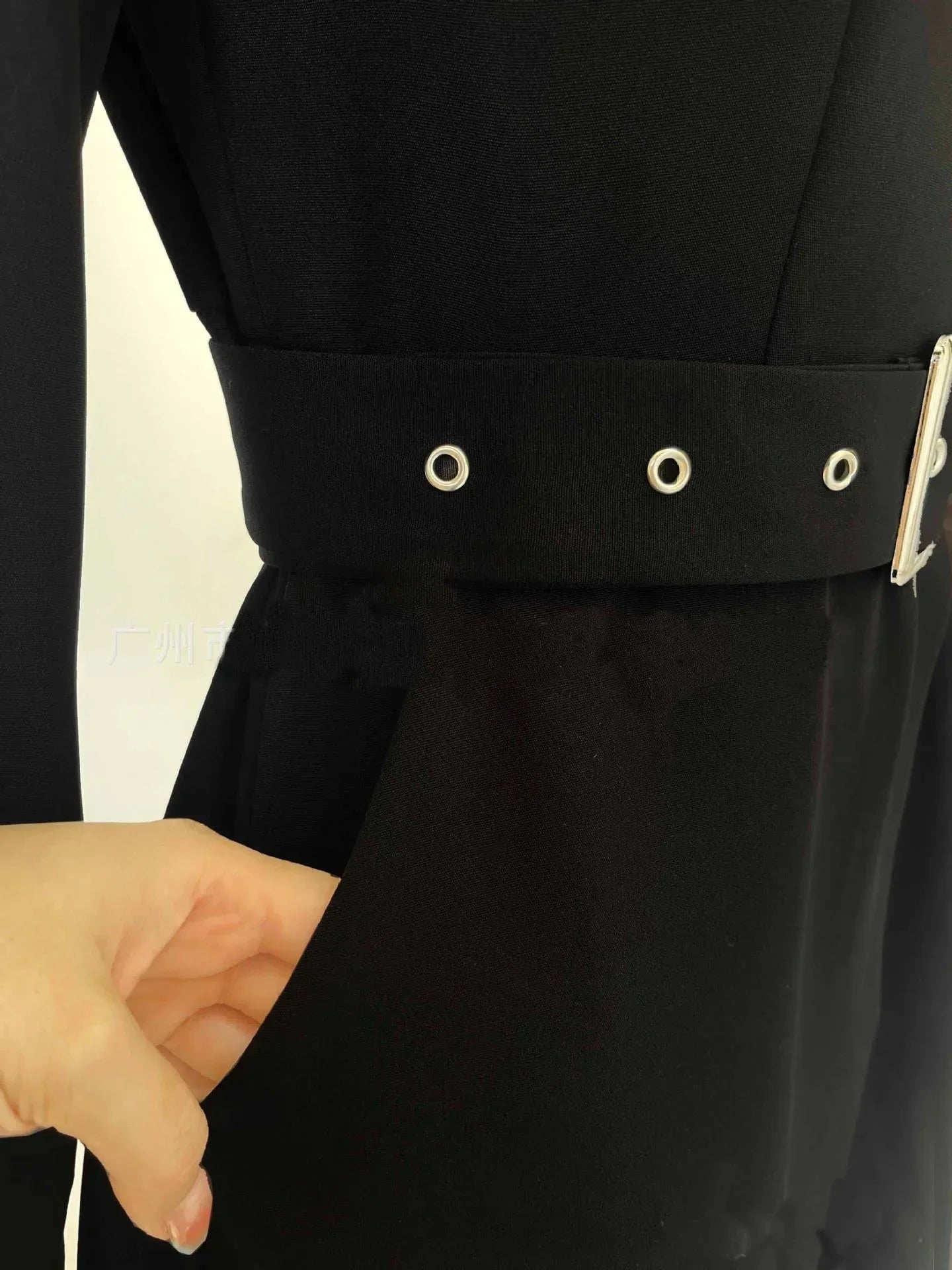 Elegant High - Waist Knit Dress – Buttoned Office Chic - LunaKit.LTD