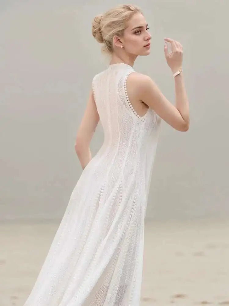 Elegant Lace Evening Dress – High - Waist Slim Fit Chic - LunaKit.LTD