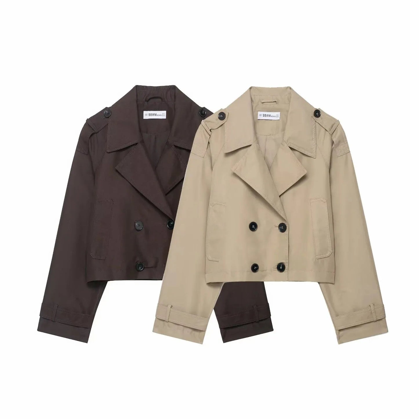 Elegant Lapel Trench – Solid Color Office Chic - LunaKit.LTD