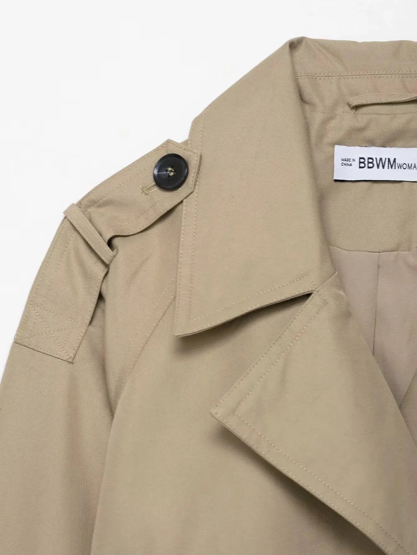 Elegant Lapel Trench – Solid Color Office Chic - LunaKit.LTD