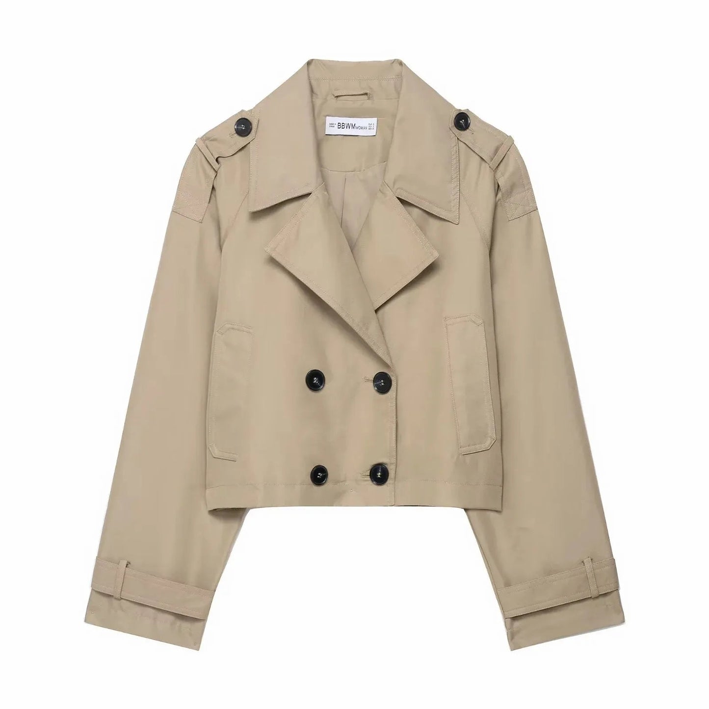 Elegant Lapel Trench – Solid Color Office Chic - LunaKit.LTD