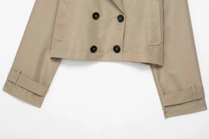 Elegant Lapel Trench – Solid Color Office Chic - LunaKit.LTD