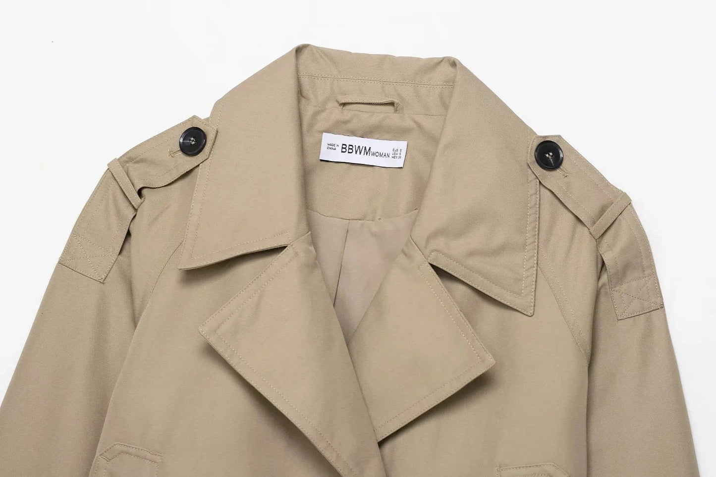 Elegant Lapel Trench – Solid Color Office Chic - LunaKit.LTD