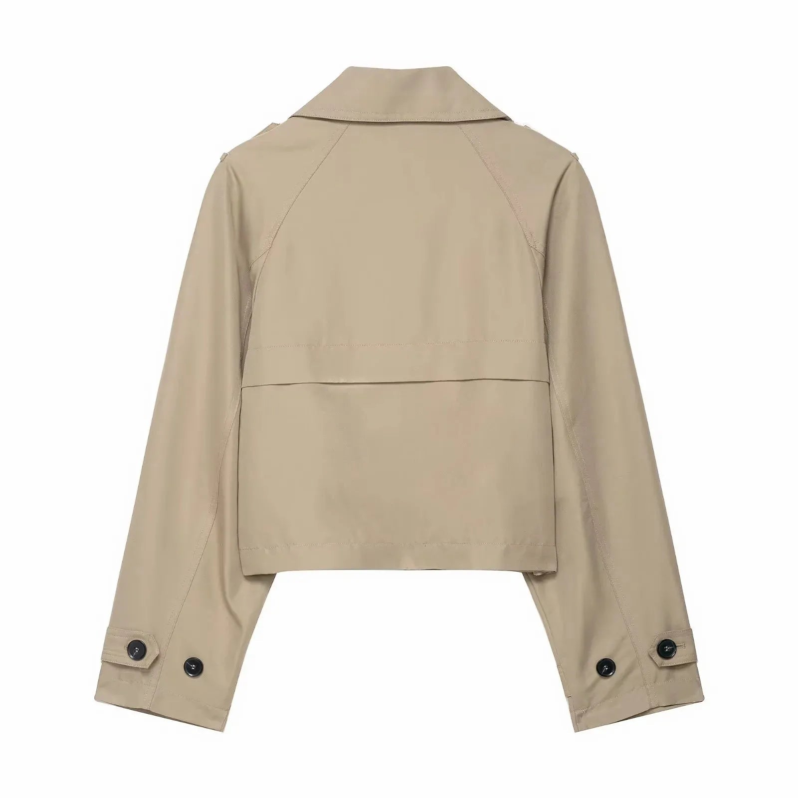 Elegant Lapel Trench – Solid Color Office Chic - LunaKit.LTD