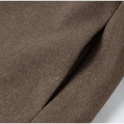 Elegant Short Wool Coat – Vintage Brown Street Chic - LunaKit.LTD