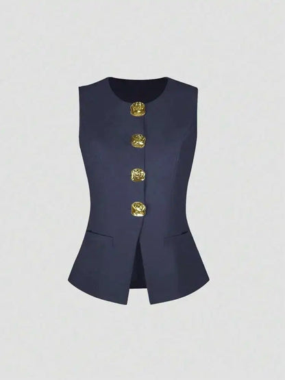 Elegant Slim - Fit Two - Piece Set – Round - Neck Chic - LunaKit.LTD