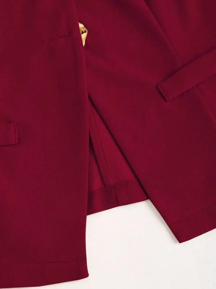 Elegant Slim - Fit Two - Piece Set – Round - Neck Chic - LunaKit.LTD