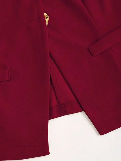 Elegant Slim - Fit Two - Piece Set – Round - Neck Chic - LunaKit.LTD