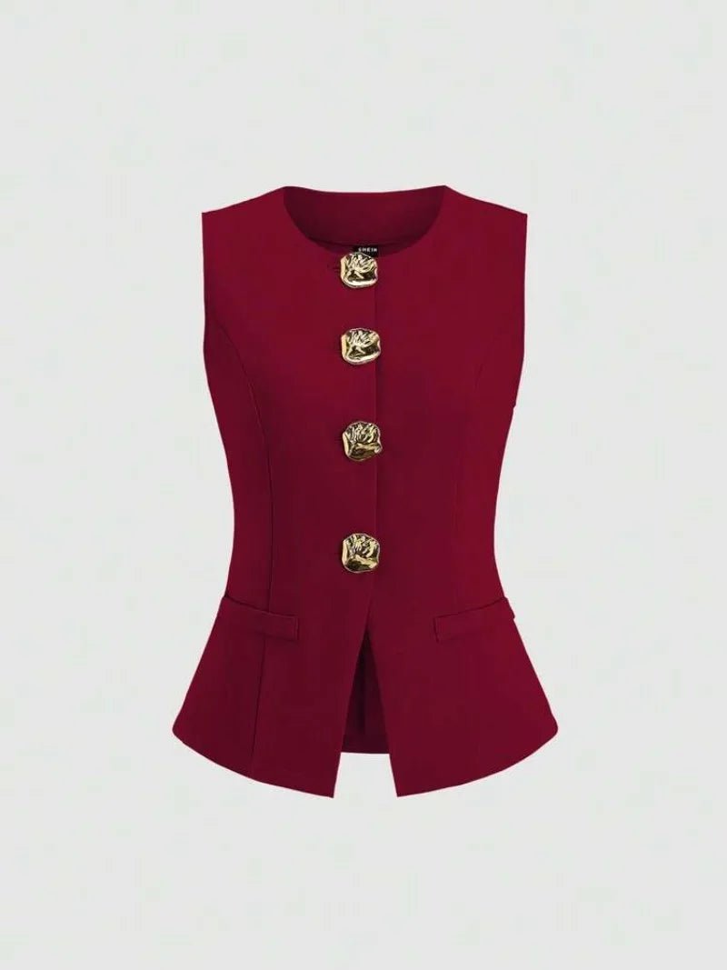 Elegant Slim - Fit Two - Piece Set – Round - Neck Chic - LunaKit.LTD