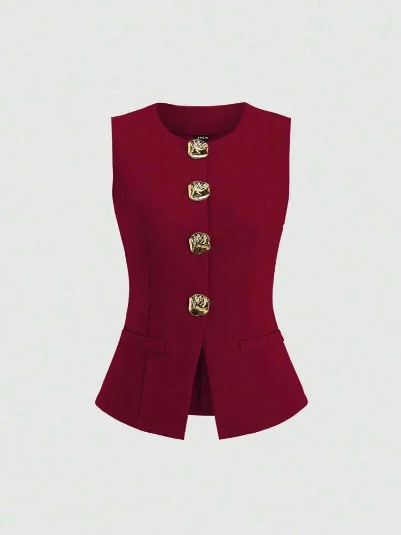 Elegant Slim - Fit Two - Piece Set – Round - Neck Chic - LunaKit.LTD