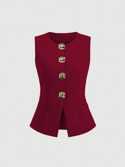 Elegant Slim - Fit Two - Piece Set – Round - Neck Chic - LunaKit.LTD