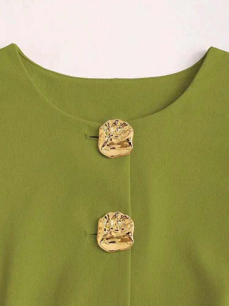 Elegant Slim - Fit Two - Piece Set – Round - Neck Chic - LunaKit.LTD