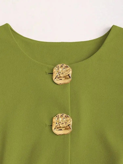 Elegant Slim - Fit Two - Piece Set – Round - Neck Chic - LunaKit.LTD