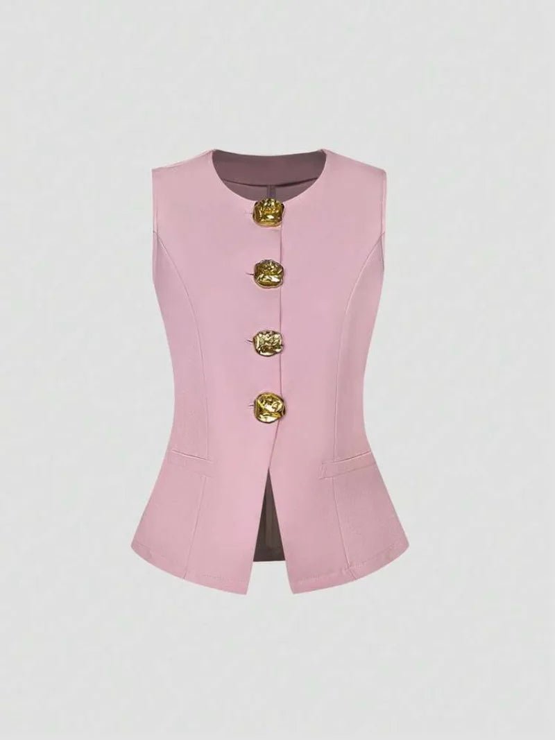 Elegant Slim - Fit Two - Piece Set – Round - Neck Chic - LunaKit.LTD