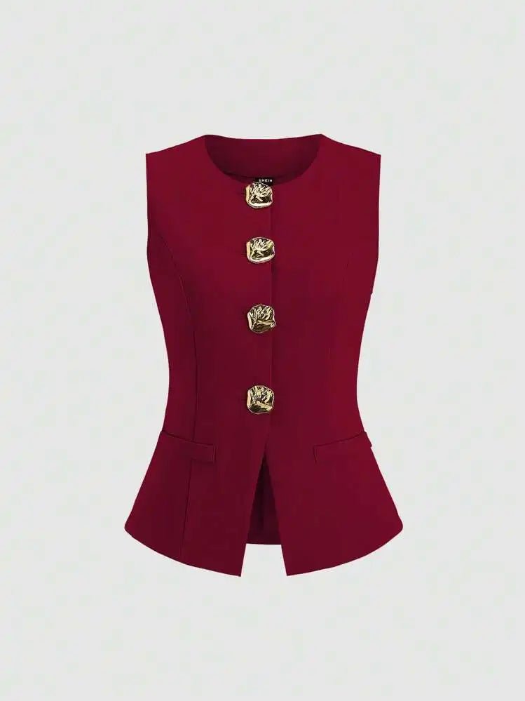 Elegant Slim - Fit Two - Piece Set – Round - Neck Chic - LunaKit.LTD