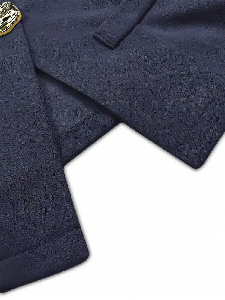 Elegant Slim - Fit Two - Piece Set – Round - Neck Chic - LunaKit.LTD