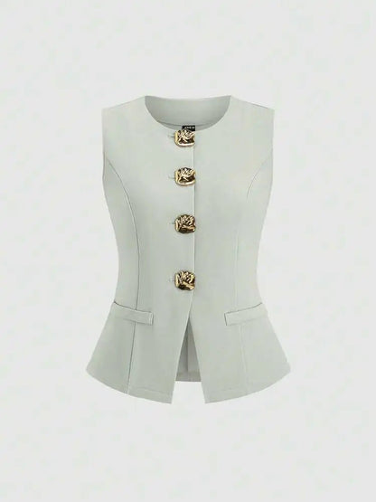 Elegant Slim - Fit Two - Piece Set – Round - Neck Chic - LunaKit.LTD