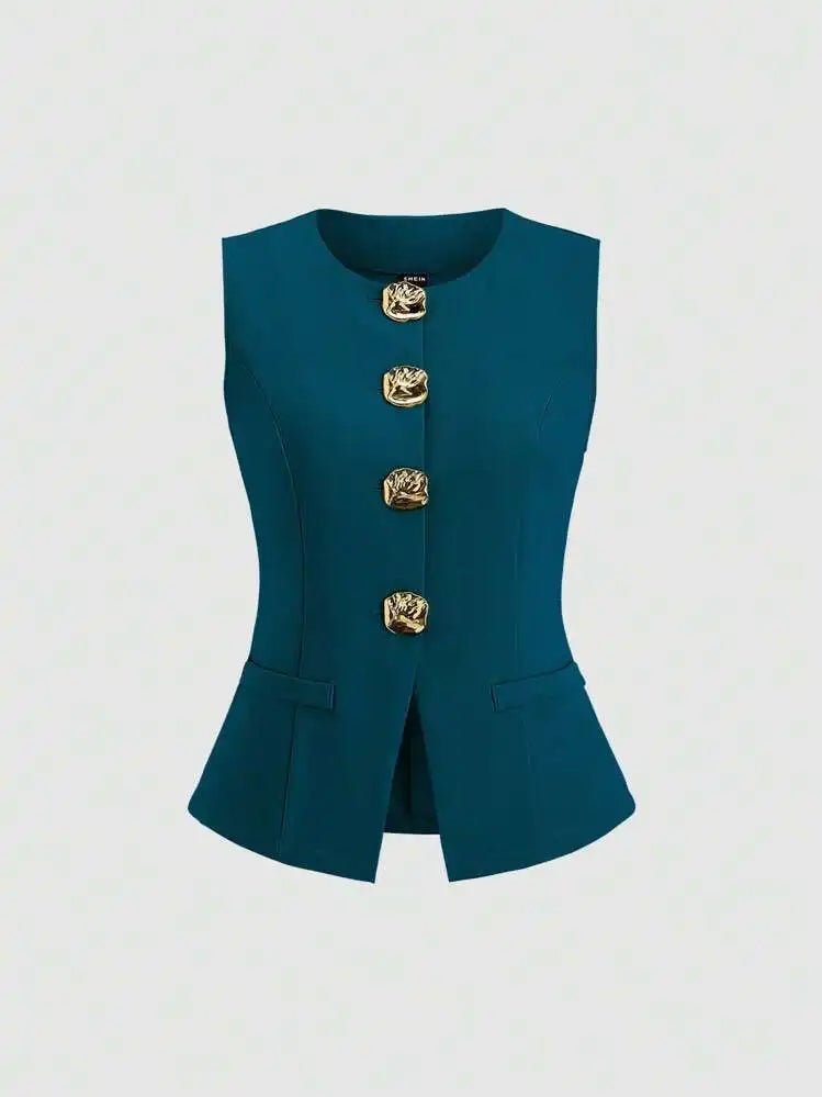 Elegant Slim - Fit Two - Piece Set – Round - Neck Chic - LunaKit.LTD