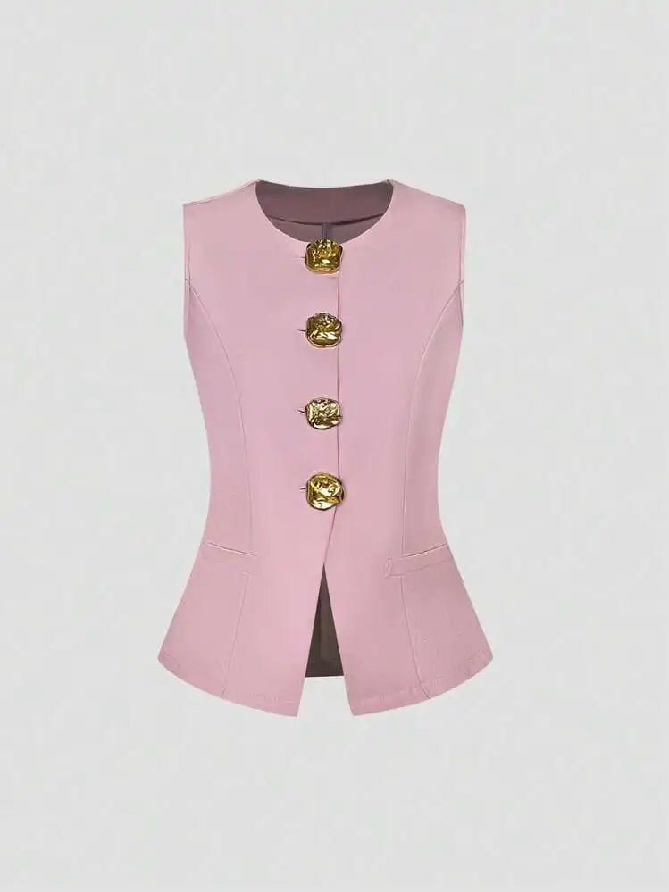 Elegant Slim - Fit Two - Piece Set – Round - Neck Chic - LunaKit.LTD