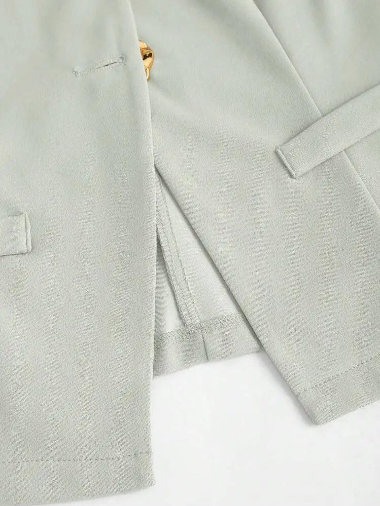 Elegant Slim - Fit Two - Piece Set – Round - Neck Chic - LunaKit.LTD