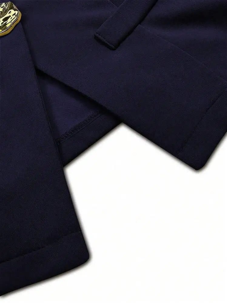 Elegant Slim - Fit Two - Piece Set – Round - Neck Chic - LunaKit.LTD