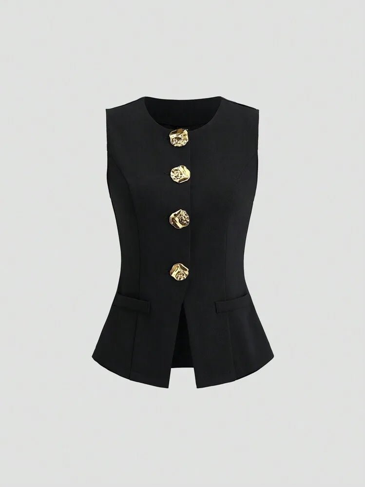 Elegant Slim - Fit Two - Piece Set – Round - Neck Chic - LunaKit.LTD