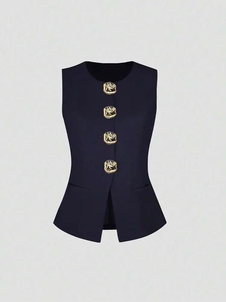 Elegant Slim - Fit Two - Piece Set – Round - Neck Chic - LunaKit.LTD