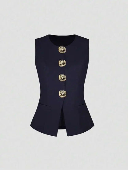 Elegant Slim - Fit Two - Piece Set – Round - Neck Chic - LunaKit.LTD