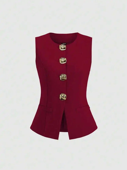 Elegant Slim - Fit Two - Piece Set – Round - Neck Chic - LunaKit.LTD