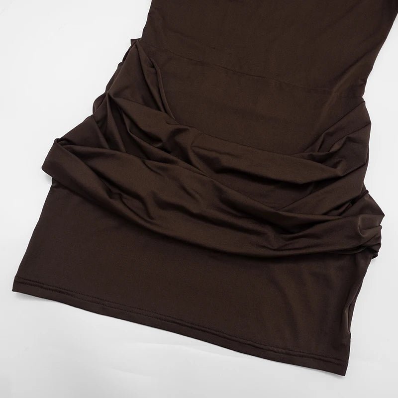 Elegant Solid - Color Bodycon Mini Dress – Gathered Waist - LunaKit.LTD